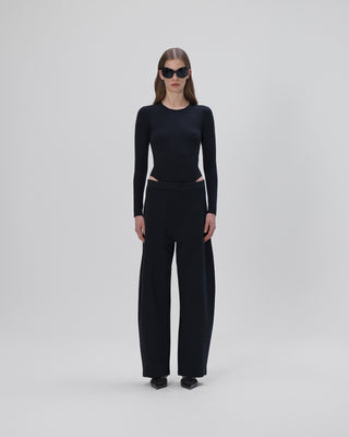 Ella Silla 100 Prozent Kaschmir Body, schwarz, weich, elegant  