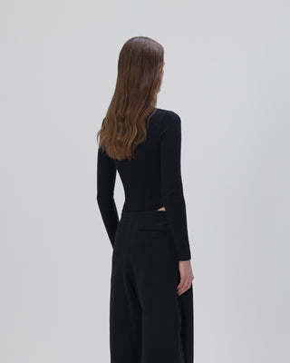 Ella Silla 100 Prozent Kaschmir Body, schwarz, weich, elegant  