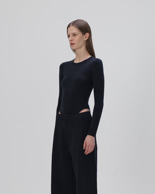 Ella Silla 100 Prozent Kaschmir Body, schwarz, weich, elegant 