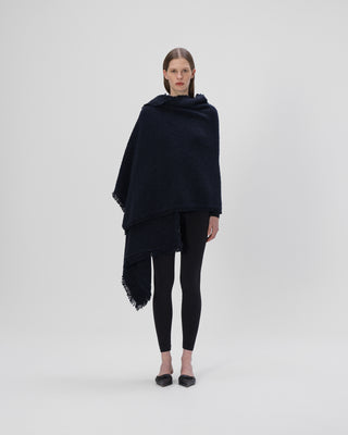  Ella Silla 100 Prozent Großes Schal Bouclé  schwarz Damen, weich, elegant 