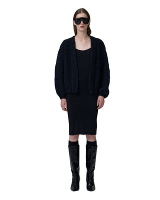 Kaschmirjacke mit Pailletten in der Farbe dunkel blau