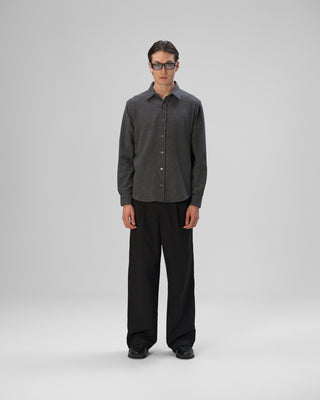 Ella Silla Herren Kaschmir Hemd Frontansicht in dunkelgrau