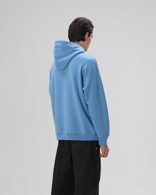 Ella Silla Kaschmir Hoodie in der Farbe blau Rückenansicht.