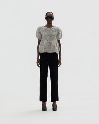 Ella Silla 100 Prozent Kaschmir T-Shirt Pullover Damen, light grau, weich, elegant 