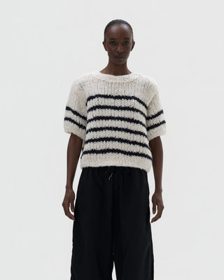 Ella Silla 100 Prozent Kaschmir T-Shirt Pullover mit Strickmuster Damen, bianco, weich, elegant 