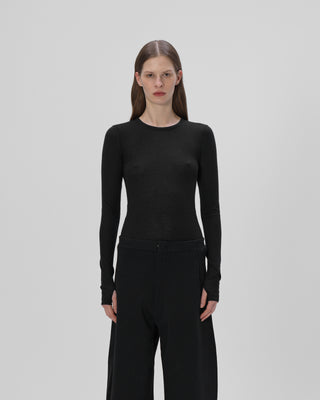 Ella Silla 100 Prozent Kaschmir Longsleeve  Damen, schwarz, weich, elegant 