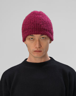 Ella Silla 100 Prozent Kaschmir Mütze Herren, bordeaux, weich, elegant 