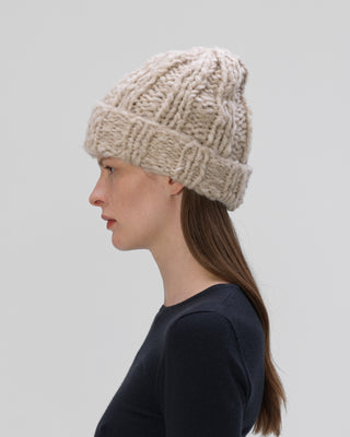 Ella Silla 100 Prozent Kaschmir Rippstrick Beanie Damen, light beige, weich, elegant 