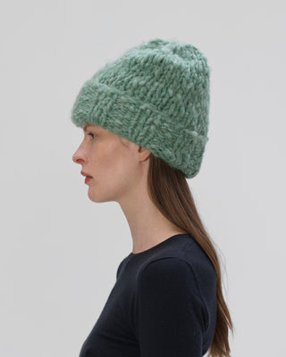 Ella Silla 100 Prozent Kaschmir Rippstrick Beanie Damen, light grün, weich, elegant 