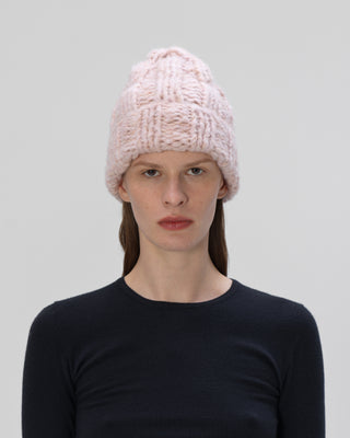 Ella Silla 100 Prozent Kaschmir Rippstrick Beanie Damen, rosa, weich, elegant 
