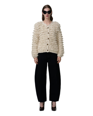 Exklusive Fransenjacke - Ecru