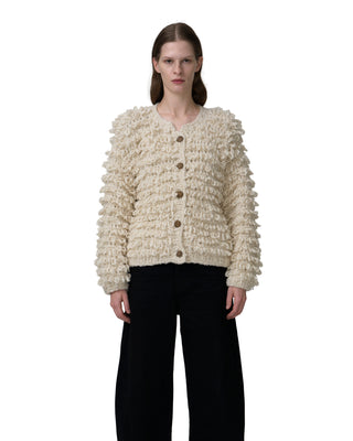 exclusive fringe jacket - ecru