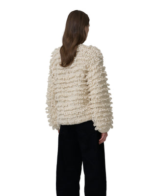 exclusive fringe jacket - ecru