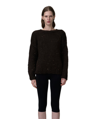 round neck with sequins - choco