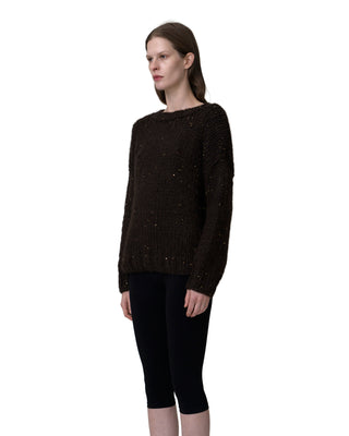round neck with sequins - choco