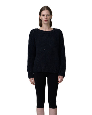 round neck with sequins - midnight