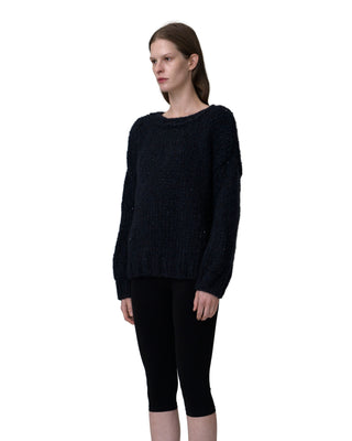 round neck with sequins - midnight