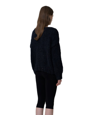 round neck with sequins - midnight