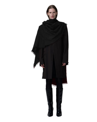 Großes Tuch mit Stickerei - Black