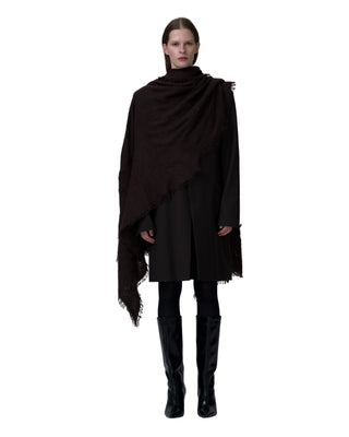 Großes Tuch mit Stickerei - Choco